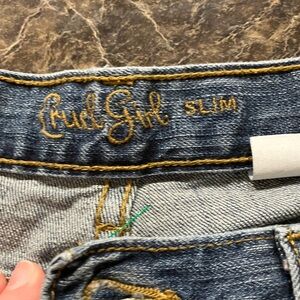 Cruel Girl Slim Jeans with Gold Stitching